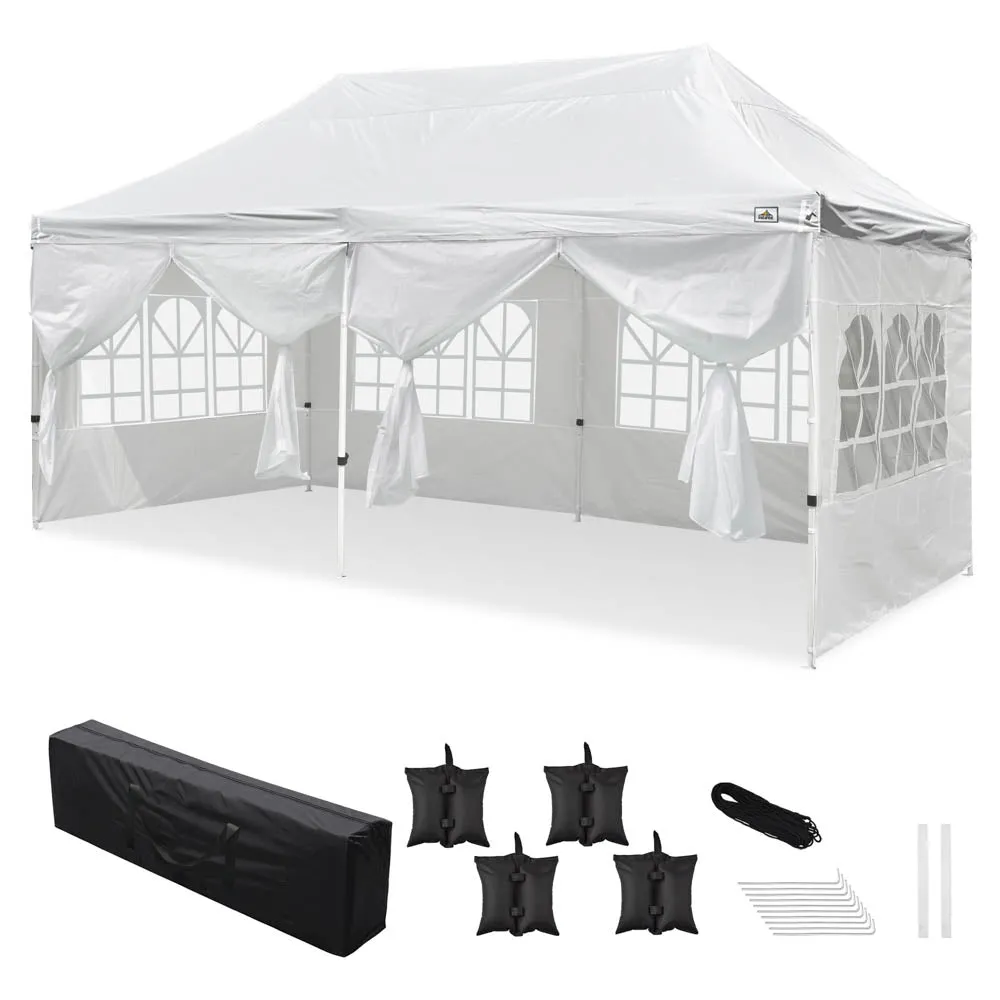 10'x20' Waterproof Pop Up Canopy Tent with Sides