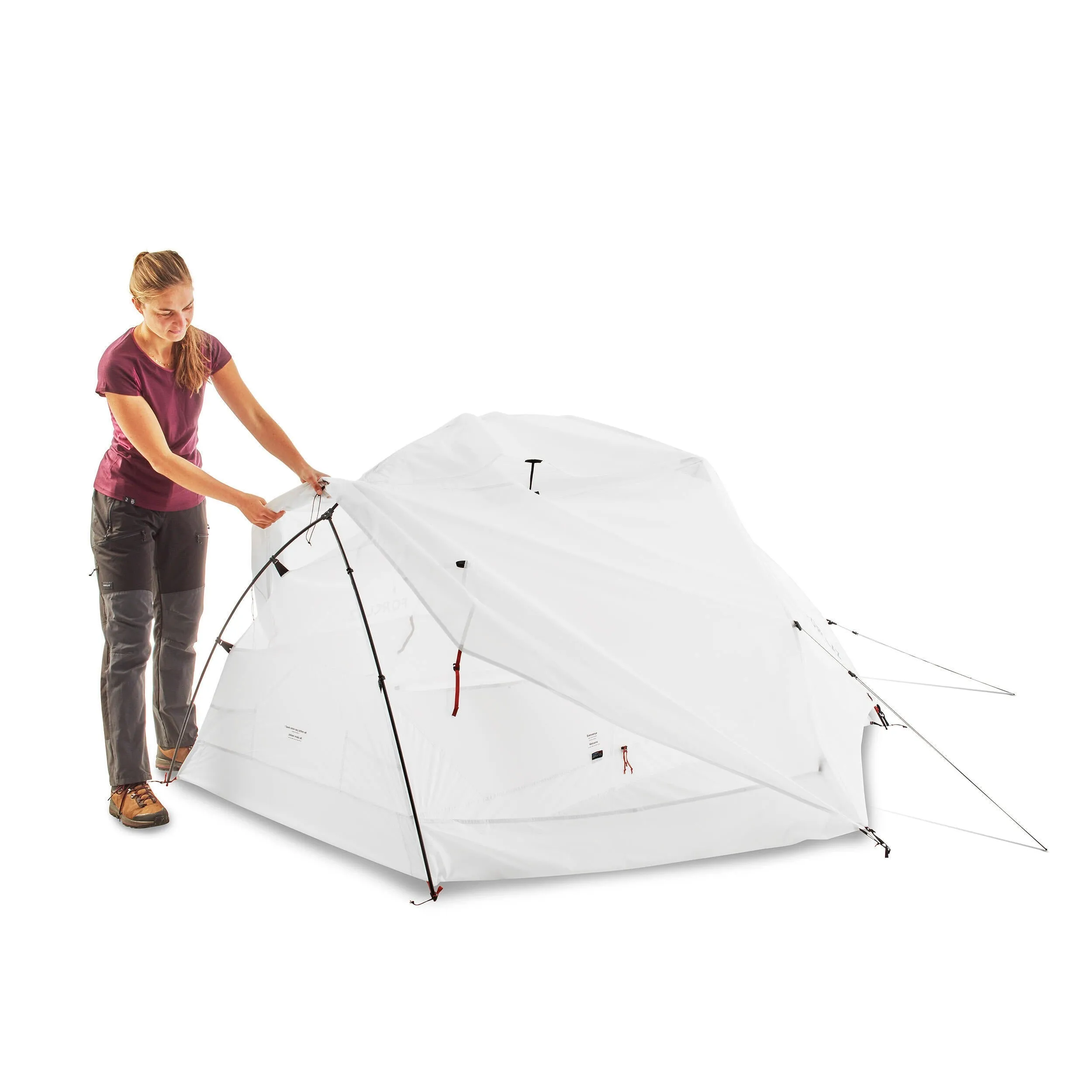 2-person trekking dome tent Forclaz Minimal Edition MT900, white