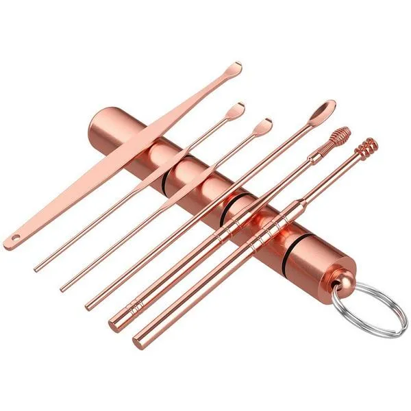 6-Piece: Portable Stainless Steel Ear Pick Set