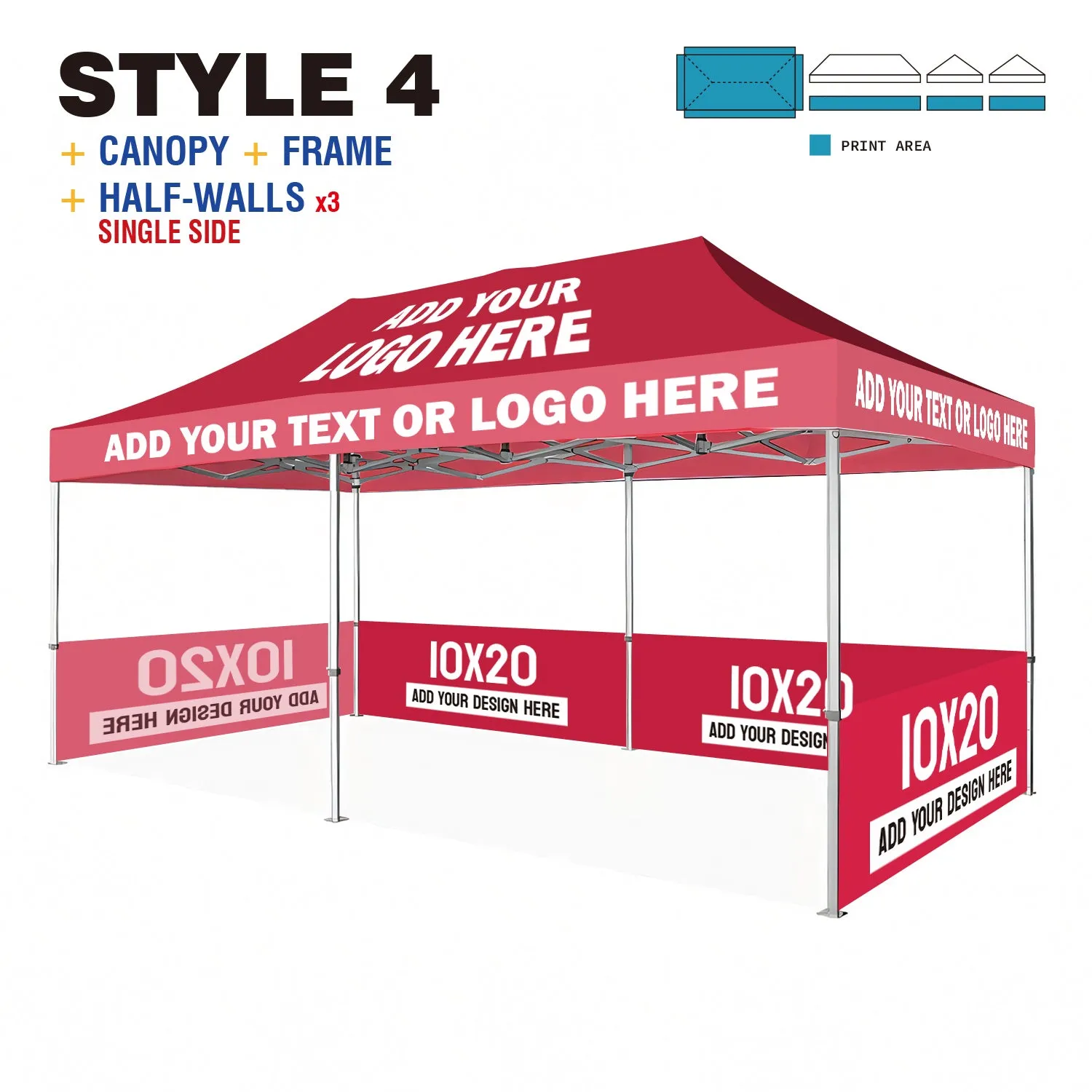 American Phoenix 10 x 20 Custom Canopy with Your Logo Graphics