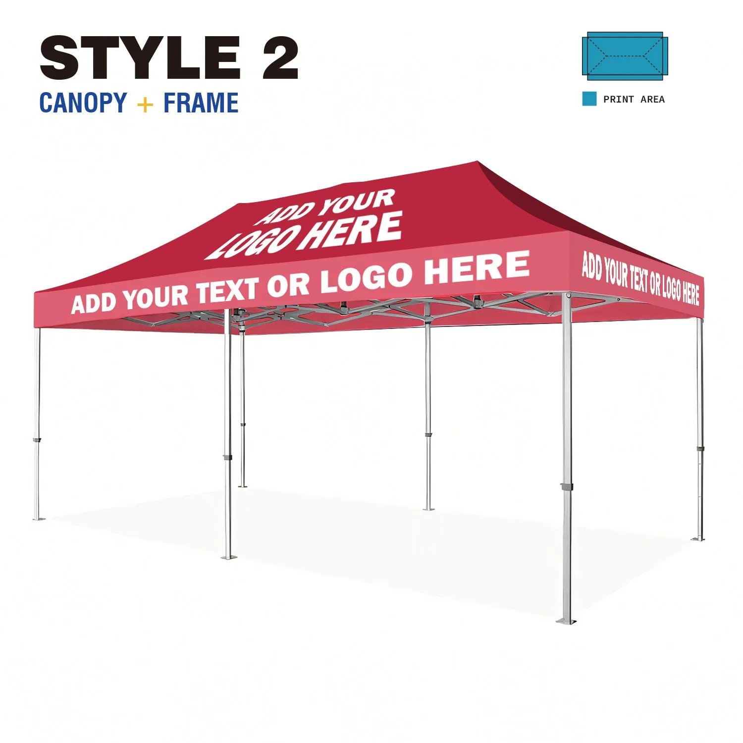 American Phoenix 10 x 20 Custom Canopy with Your Logo Graphics