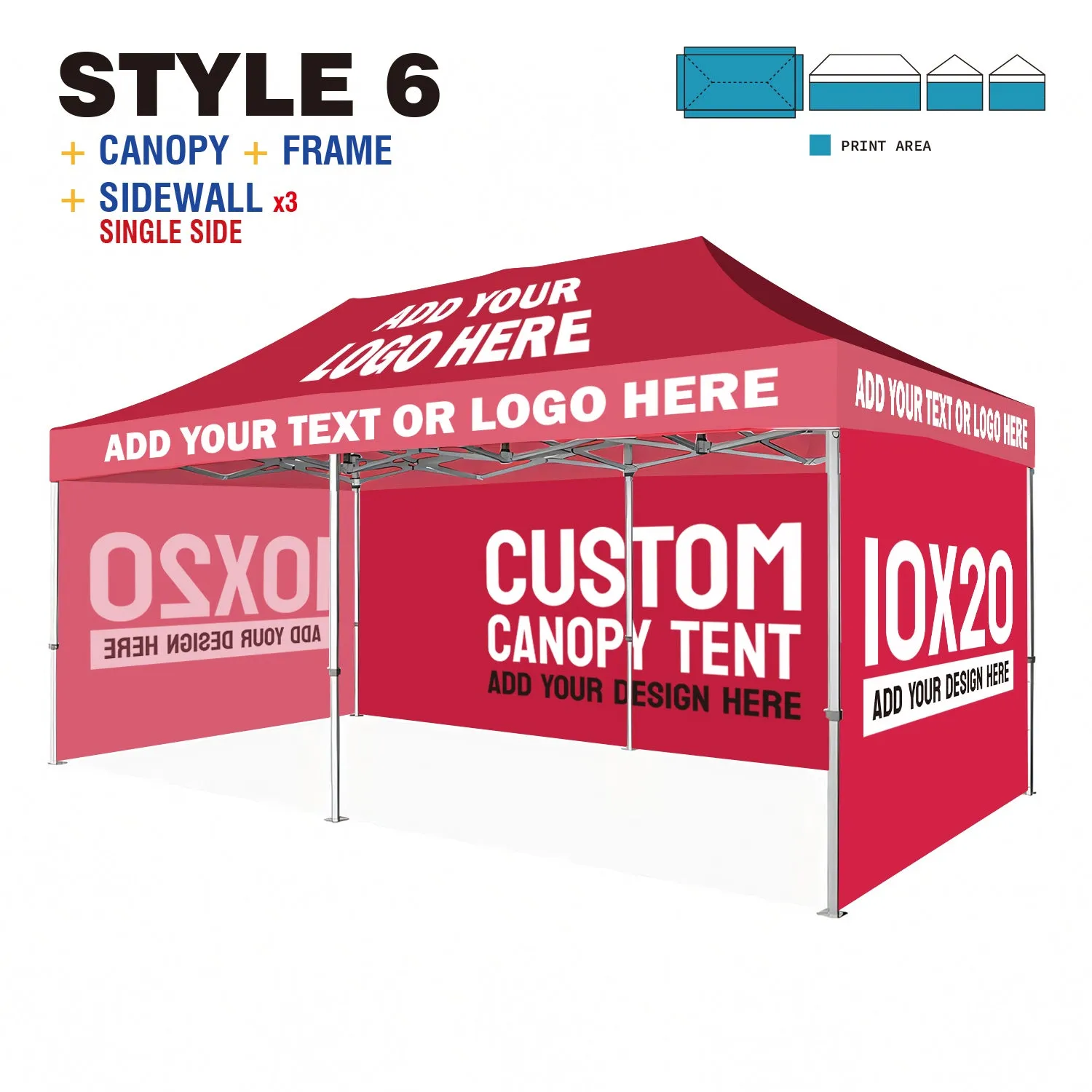 American Phoenix 10 x 20 Custom Canopy with Your Logo Graphics