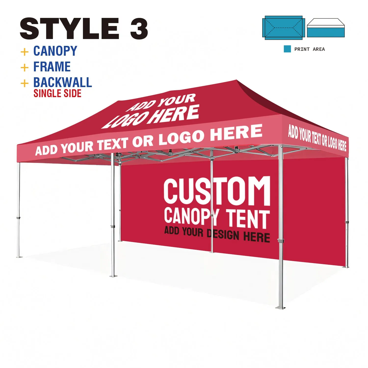 American Phoenix 10 x 20 Custom Canopy with Your Logo Graphics