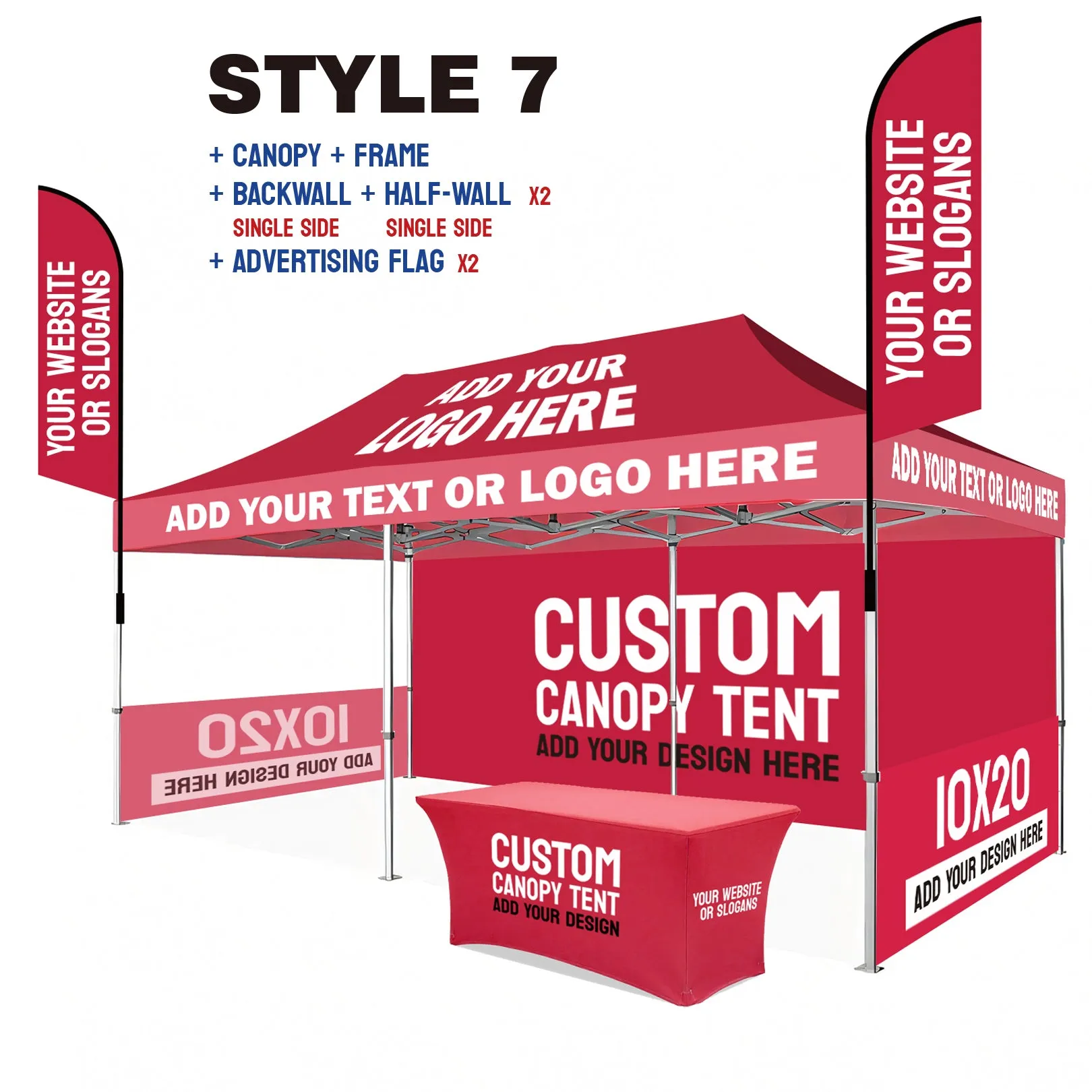 American Phoenix 10 x 20 Custom Canopy with Your Logo Graphics