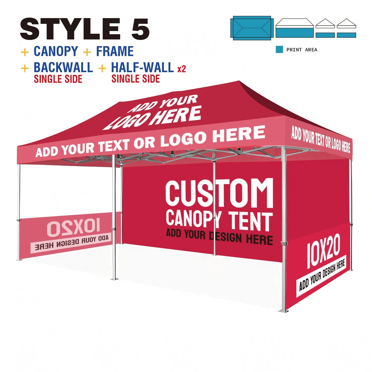 American Phoenix 10 x 20 Custom Canopy with Your Logo Graphics