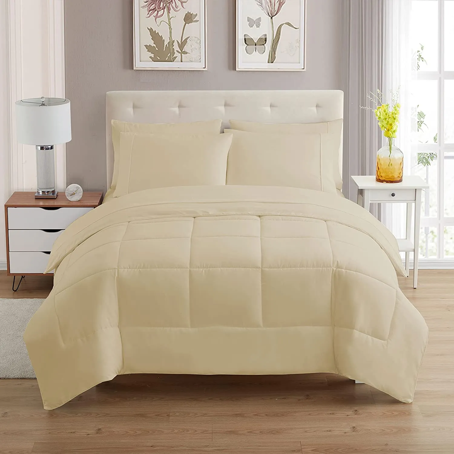 Beige Study Bed Set