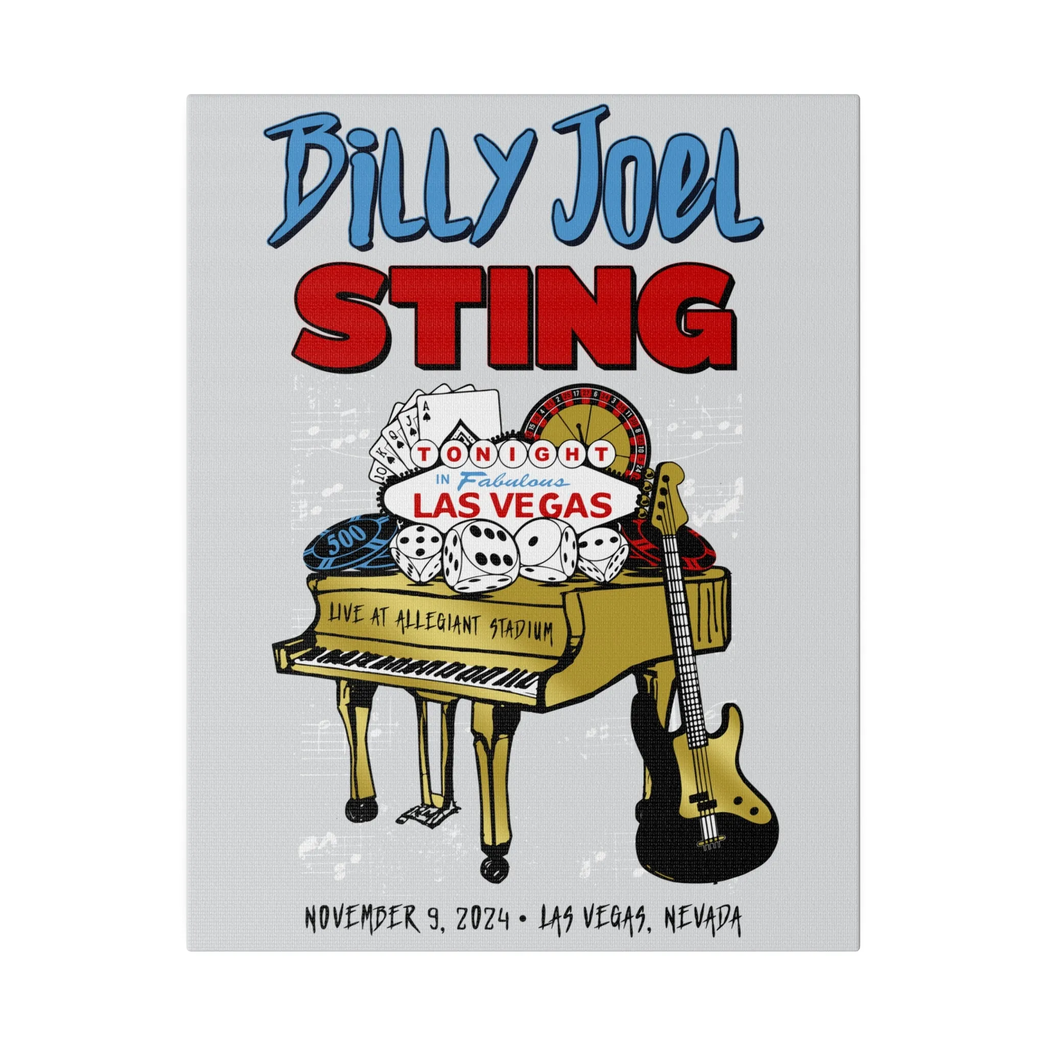 Billy Joel & Sting "11-9-24 Las Vegas Event" Canvas