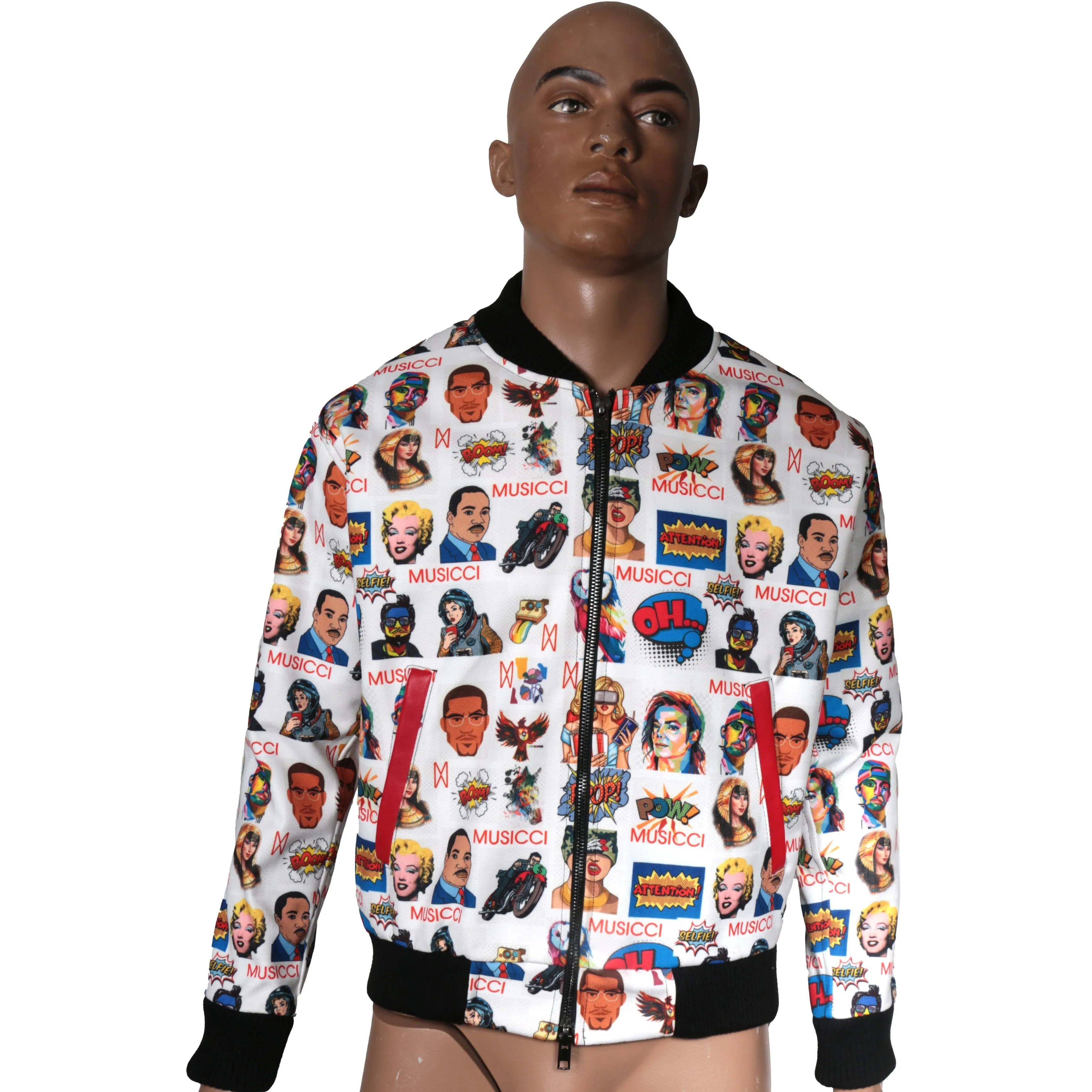 Bomber Jacket with Musicci custom prints I