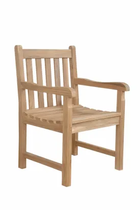 Braxton Dining Armchair, Crafted In Solid Teak, 36 H x 22.5 W x 24 L, Delivered Free In 5 - 9 Working Days.