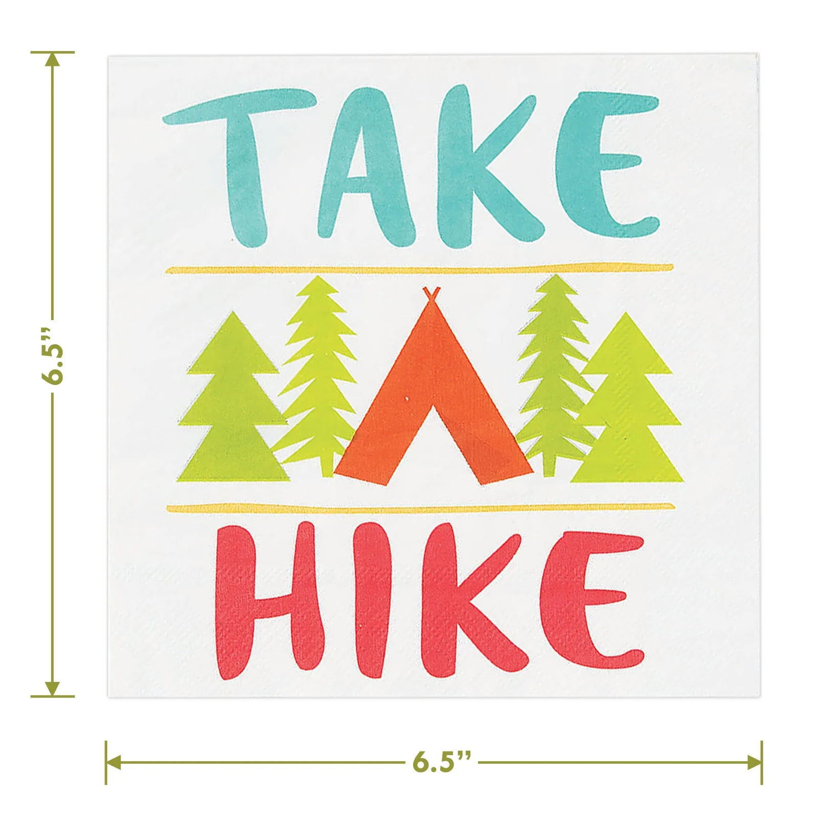 Camping Adventure Awaits Paper Dinner Plates and Take A Hike Lunch Napkins (Serves 16)