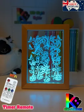 Cats and Butterflies Personalised Name 3D LED Night Light