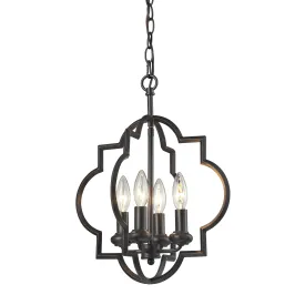 Chandette 14" 4 Light Chandelier in Oil Rubbed Bronze