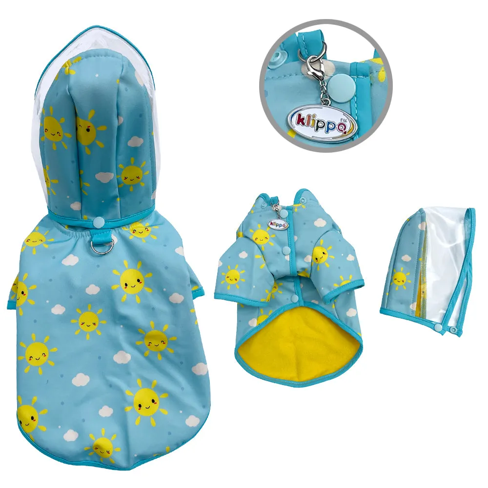 Clear View Happy Sunshine Raincoat with Fleece Lining and Detachable Hood