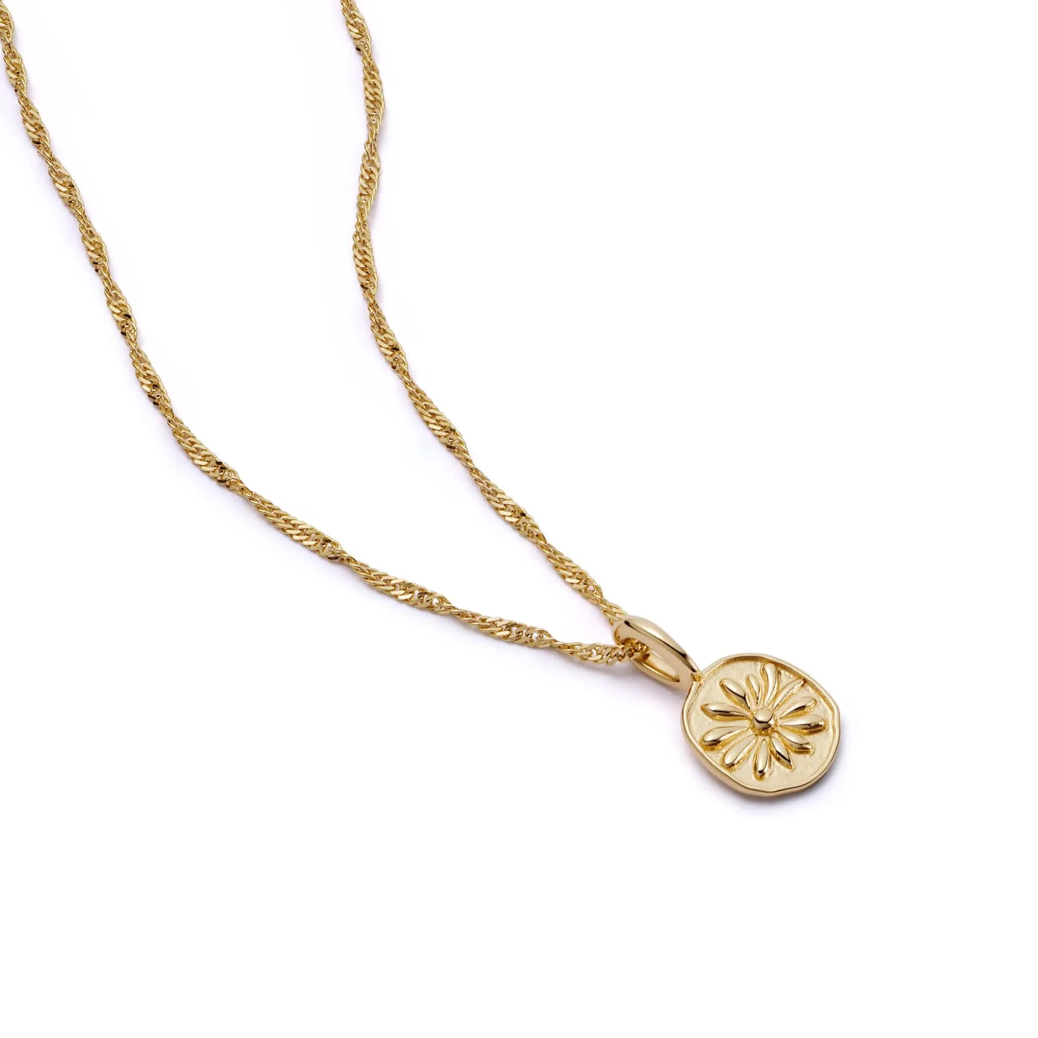 Daisy Flower Necklace 18ct Gold Plate