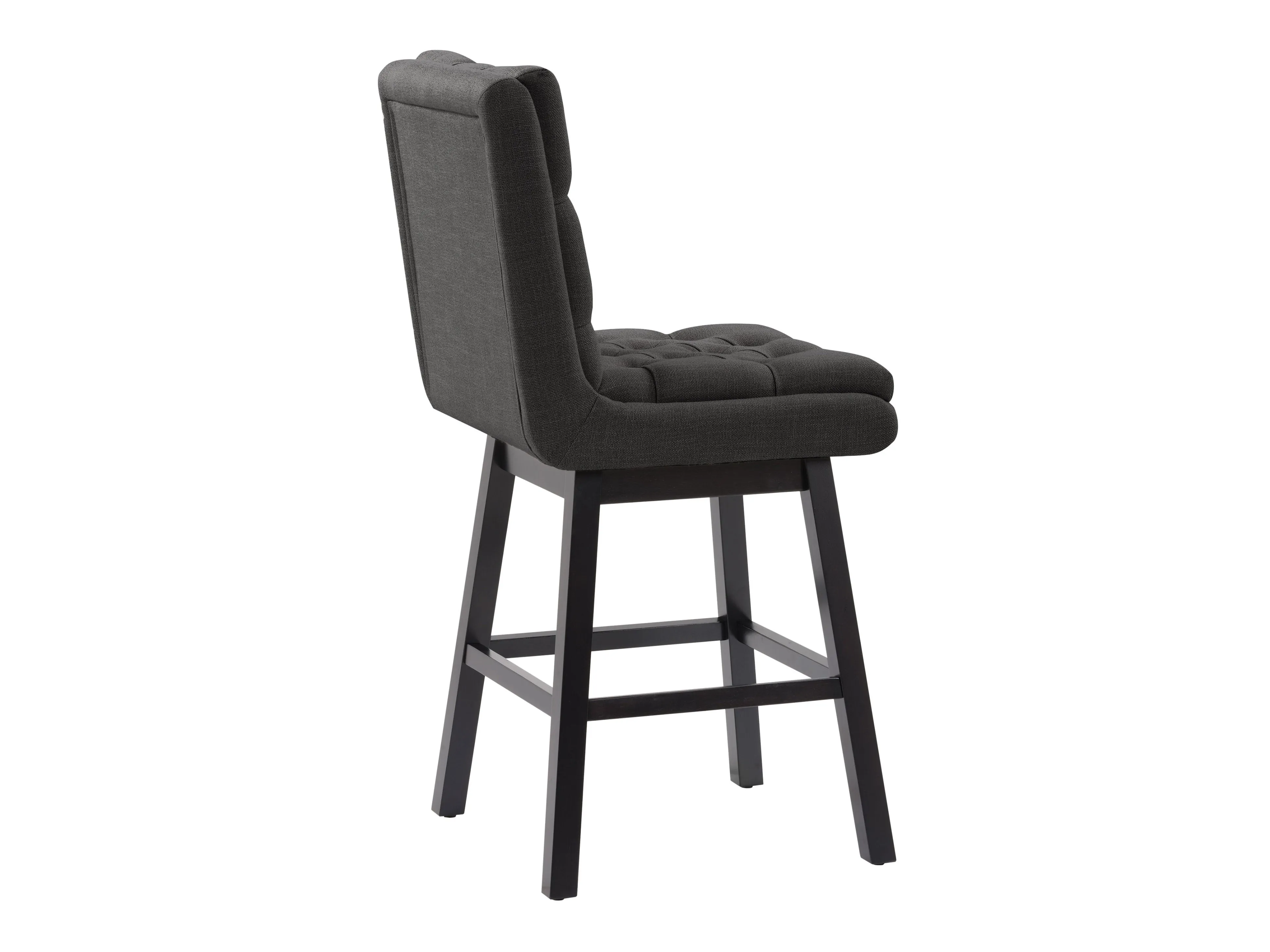 Dark Grey Button Tufted Bar Stools