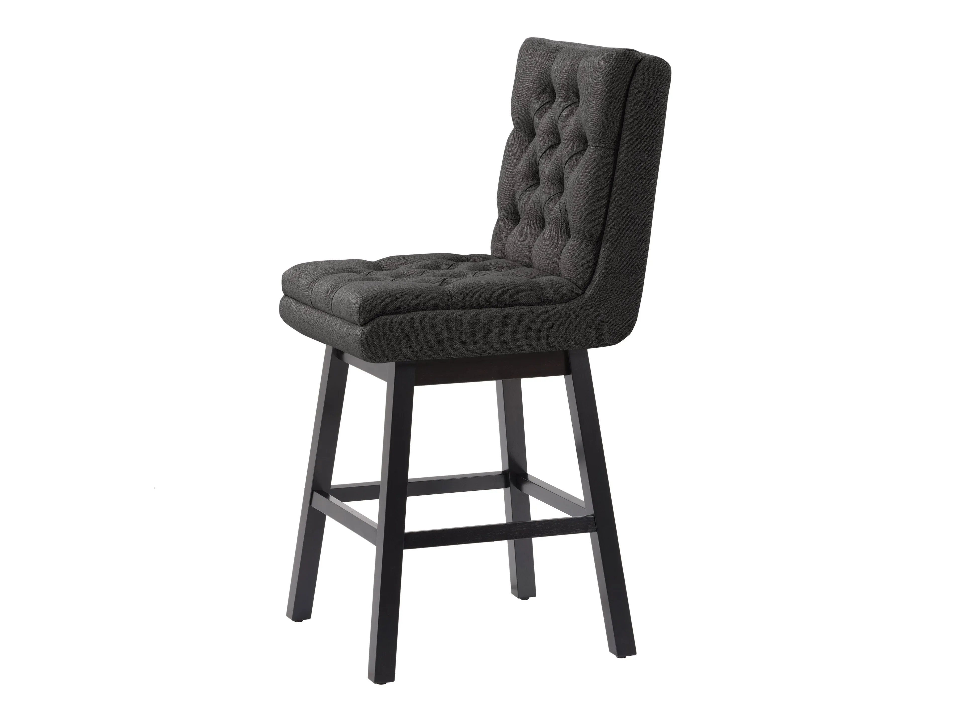 Dark Grey Button Tufted Bar Stools