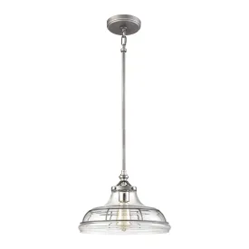 Dunkirk 13" 1 Light Pendant in Weathered Zinc