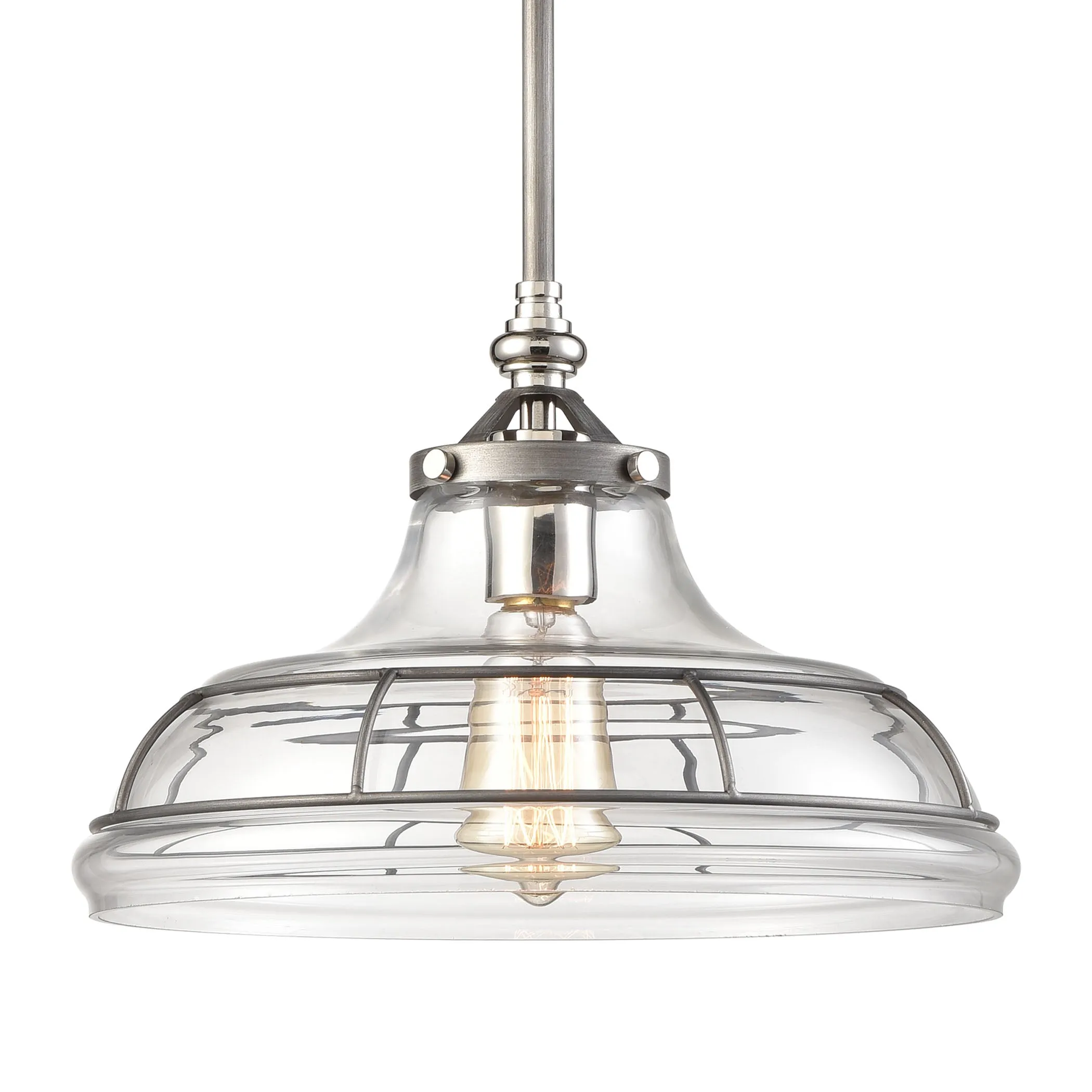 Dunkirk 13" 1 Light Pendant in Weathered Zinc