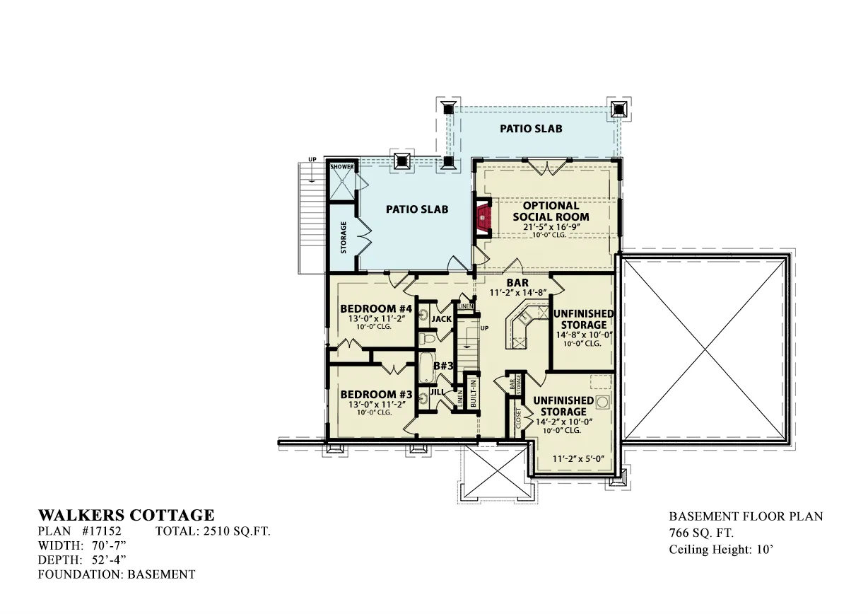 Expansive 3-Bedroom Home Plan with Ample Living Area