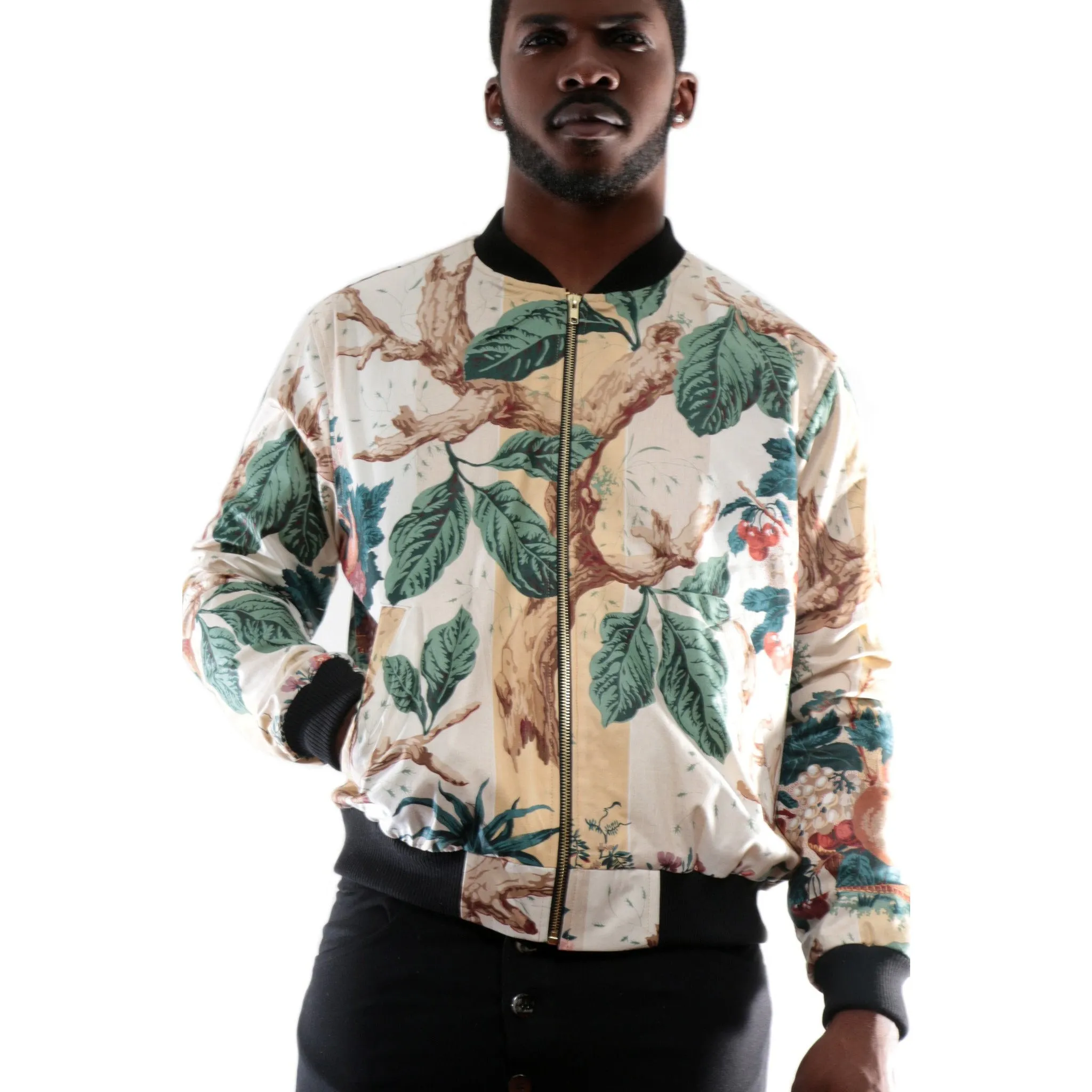 Floral Bomber Jacket with 3D Print II