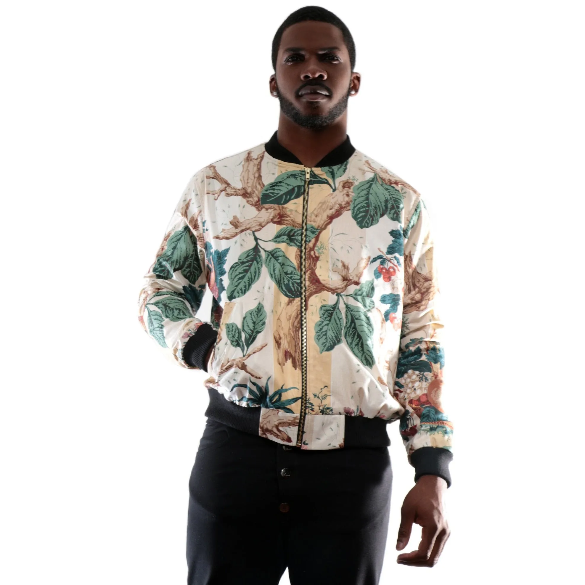 Floral Bomber Jacket with 3D Print II