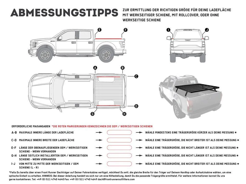 Front Runner Slimline II Load Bed Rack Kit For Pick-Up Trucks 1475(W) x 1358(L)