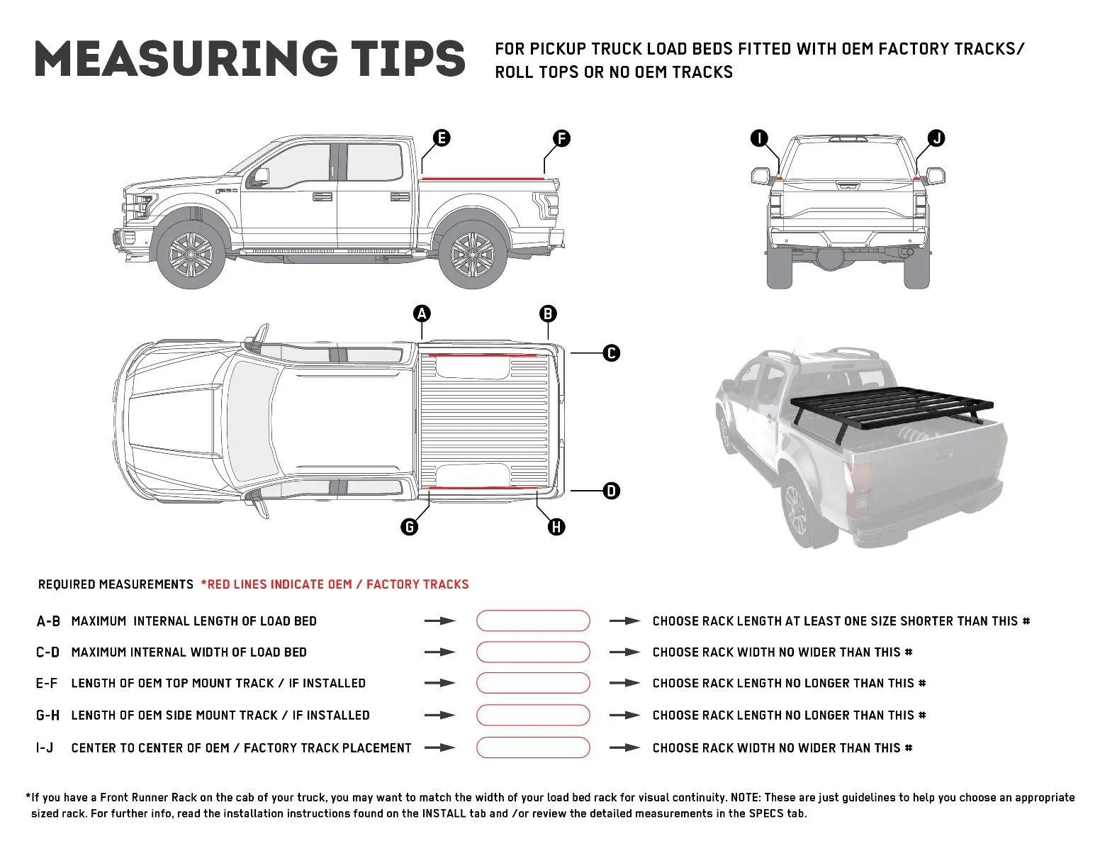 Front Runner Slimline II Load Bed Rack Kit For Pick-Up Trucks 1475(W) x 1358(L)