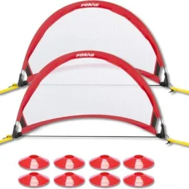 Garden Skill Pop Up Football Goal (Set of 2 Training Nets, Red)