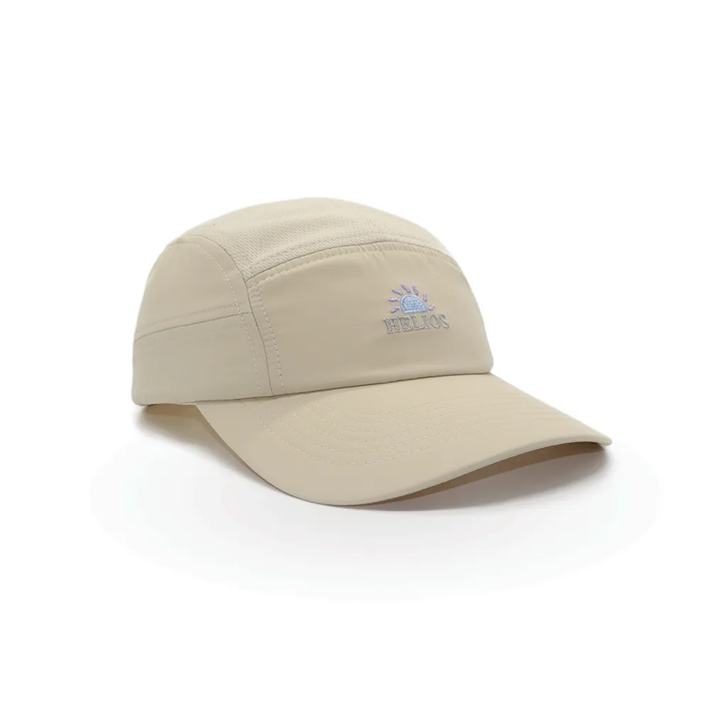 Helios Ultralight 7 Panel Firm Brim Running Cap - Tan