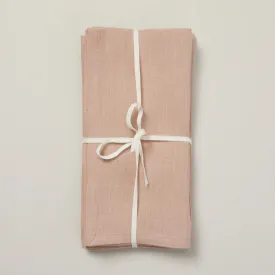 HEMMED LINEN NAPKINS, BLUSH, SET OF 4