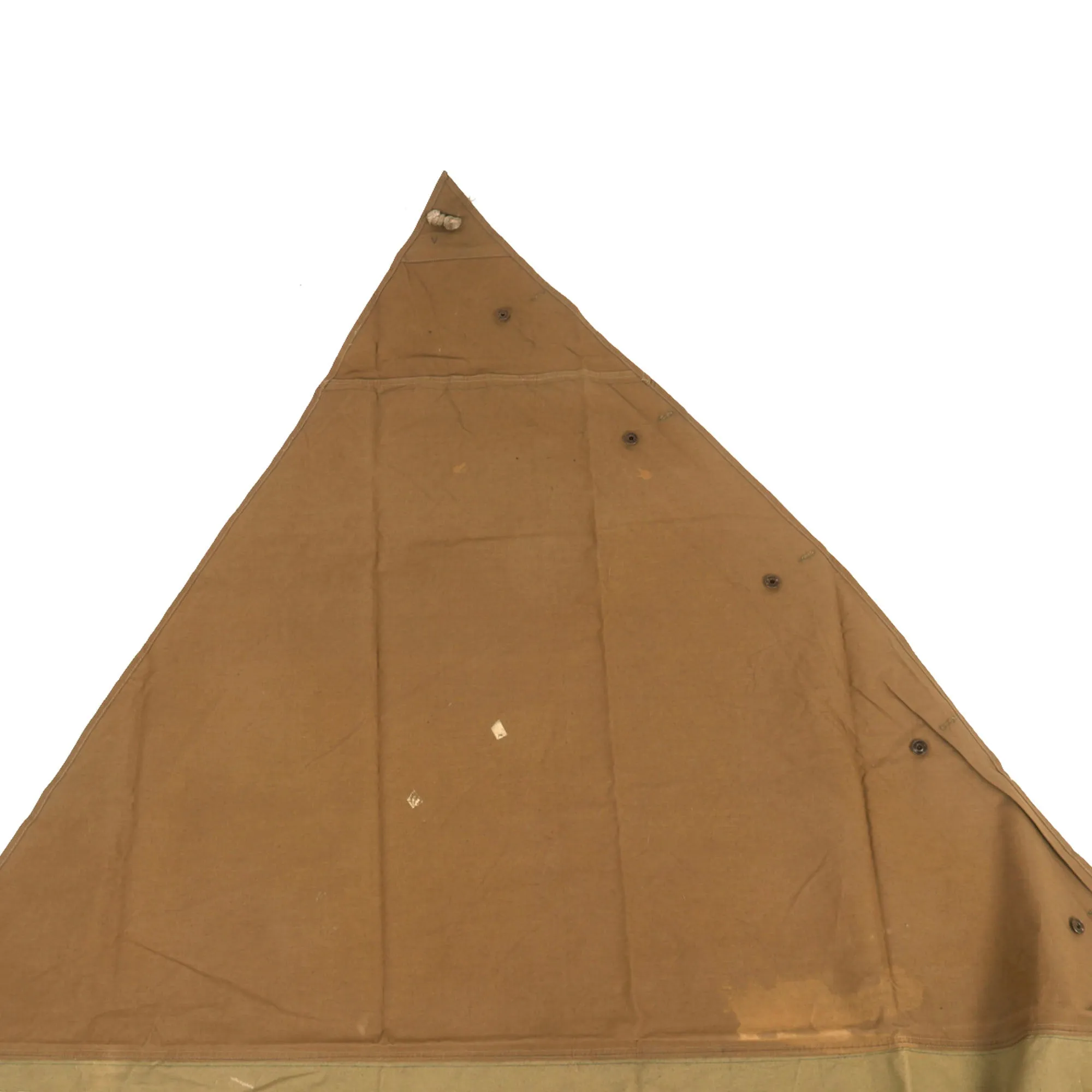 Original U.S. WWI M1910 Shelter Half - Unissued with Matching Early Pattern Collapsible Tent Pole & Pegs