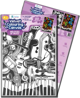 Pepplay Velvet Colouring Card Canvas- Melodies Of Music