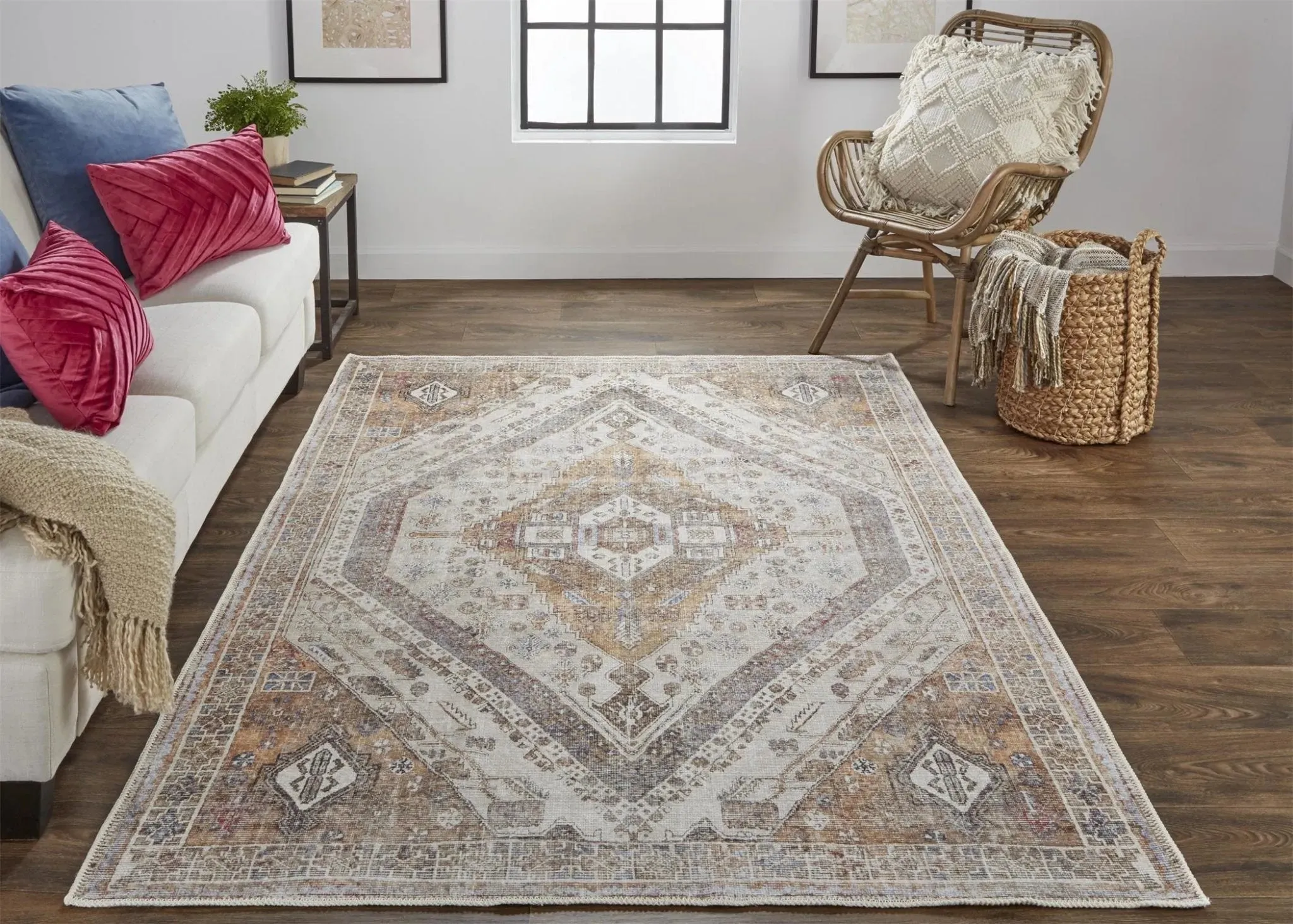 Percy PRC39ANF Ivory/Orange Rug