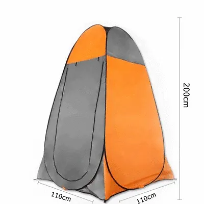 Pop Up Camping Shower Toilet Tent Outdoor Privacy Portable Change Room Shelter - orange