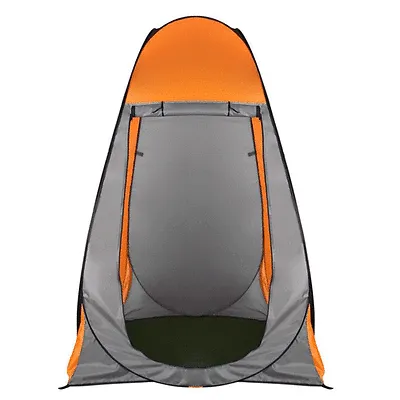 Pop Up Camping Shower Toilet Tent Outdoor Privacy Portable Change Room Shelter - orange