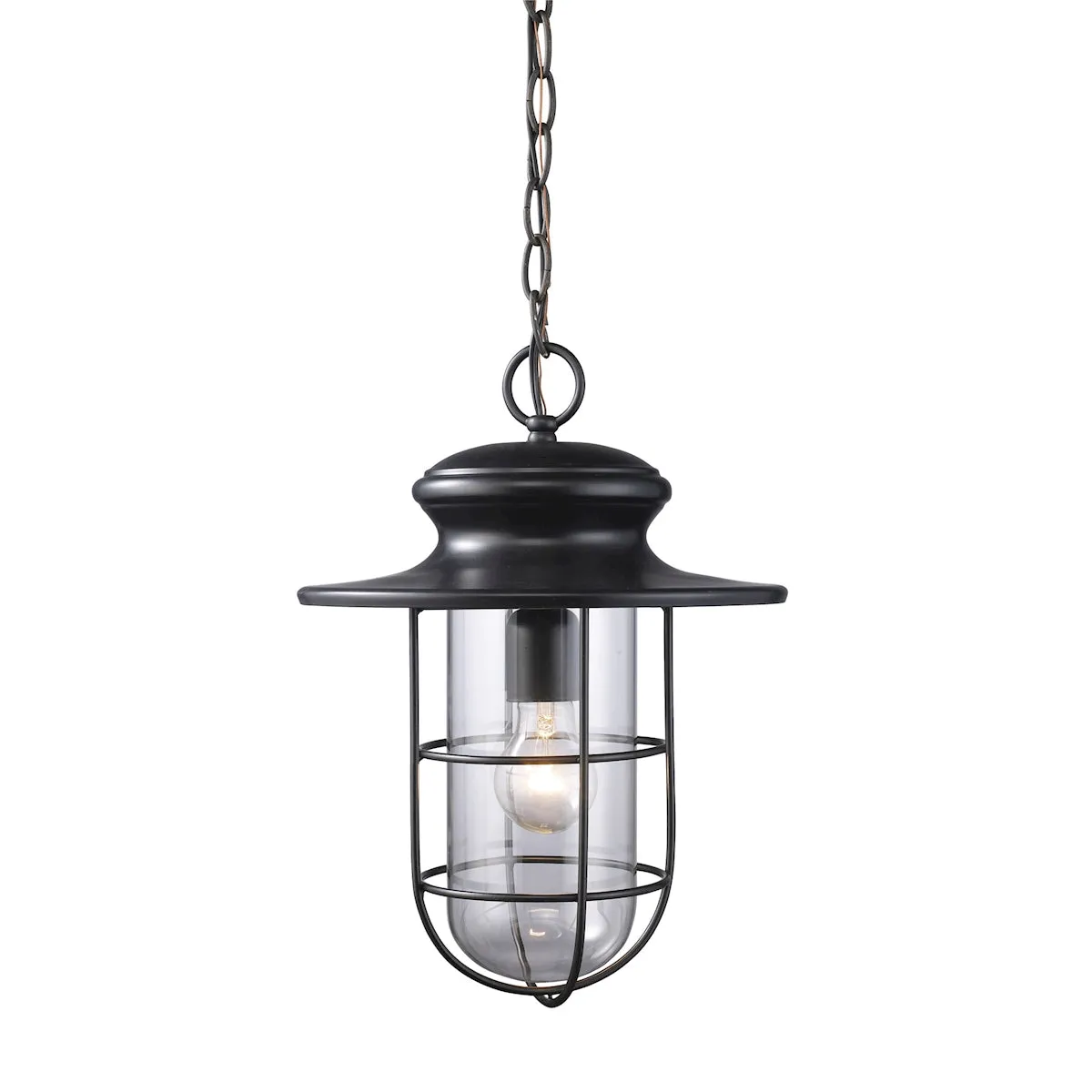 Portside 1 Light Pendant in Matte Black