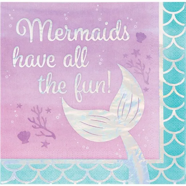 "Mermaid's Have All The Fun" Lunch Napkins (16ct)