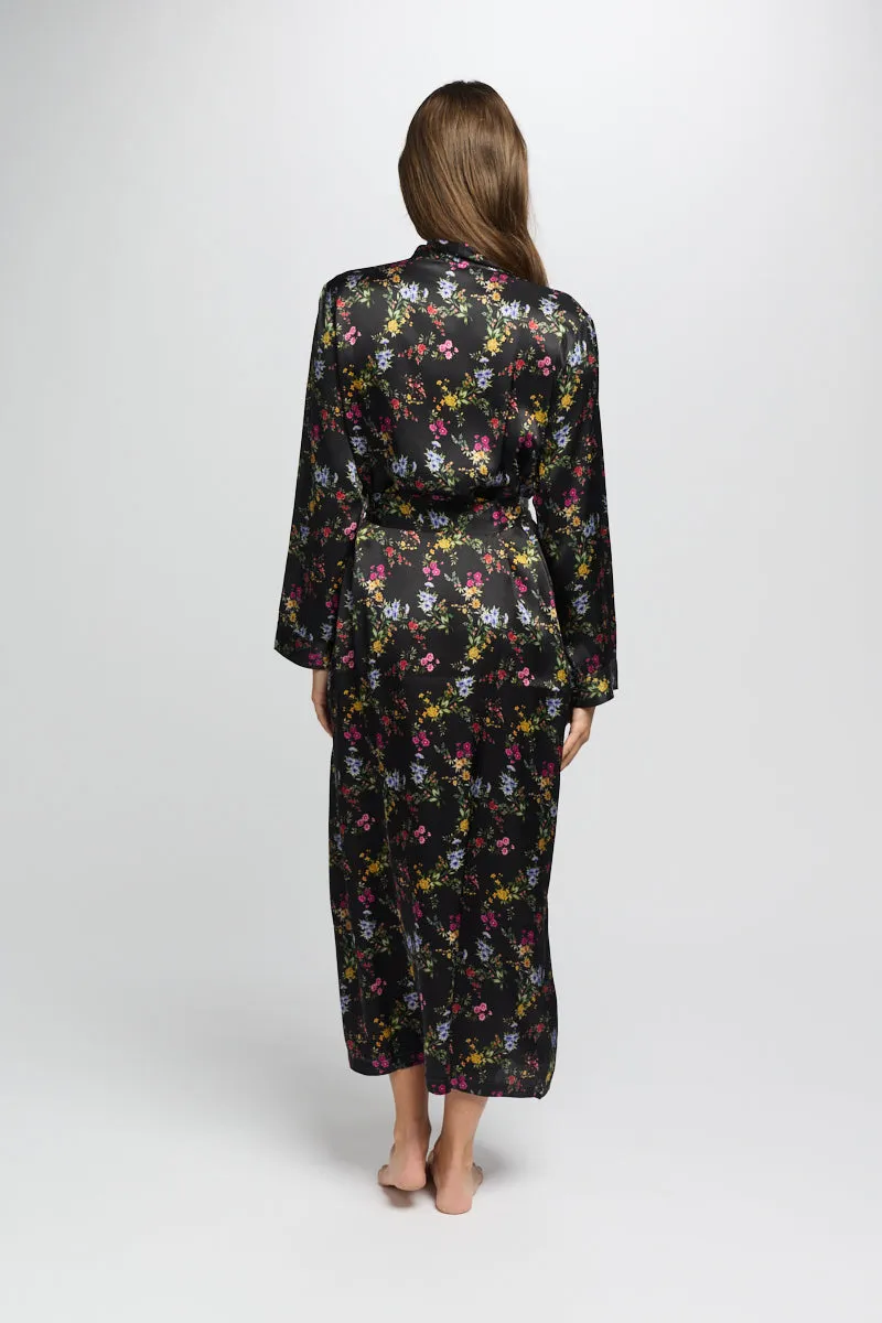 Silk Robe Midnight Garden