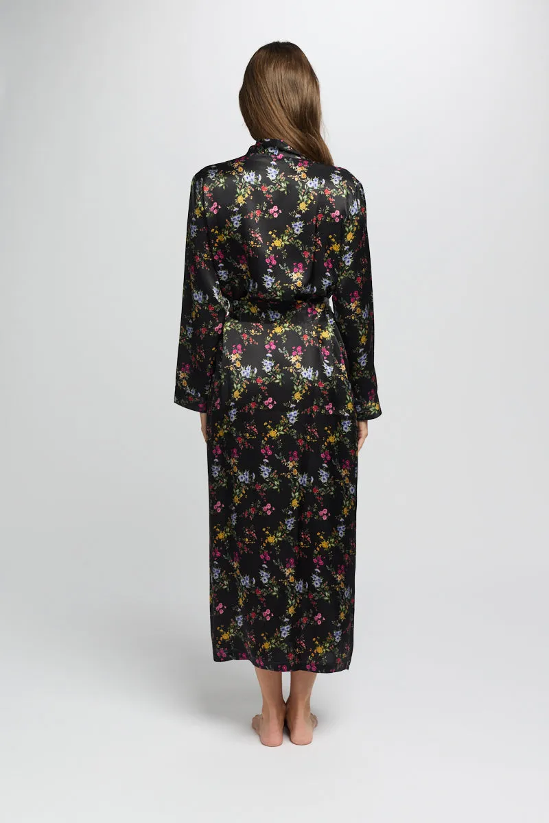 Silk Robe Midnight Garden