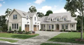 Spacious 4-Bedroom Home Plan with Front and Rear Porches