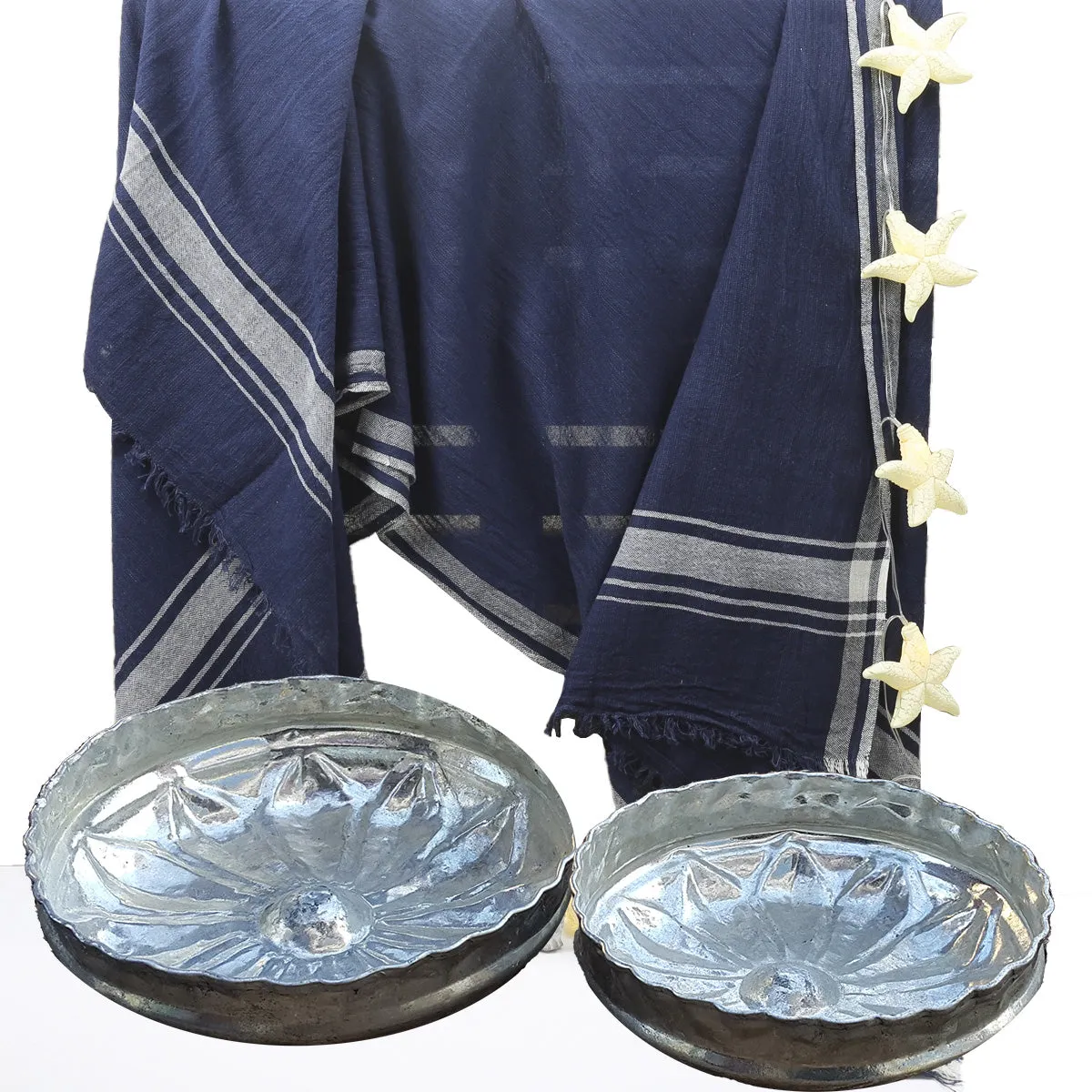 Stone Washed Pestemal Turkish Towel Indigo