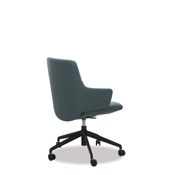 Stressless® Mint Leather Home Office Chair - Low Back (Paloma Teal Blue)