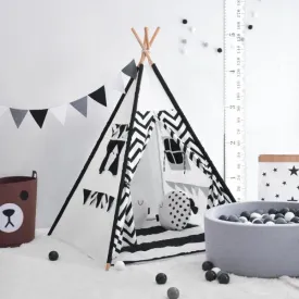 Teepee Tent | Black & White Stripe