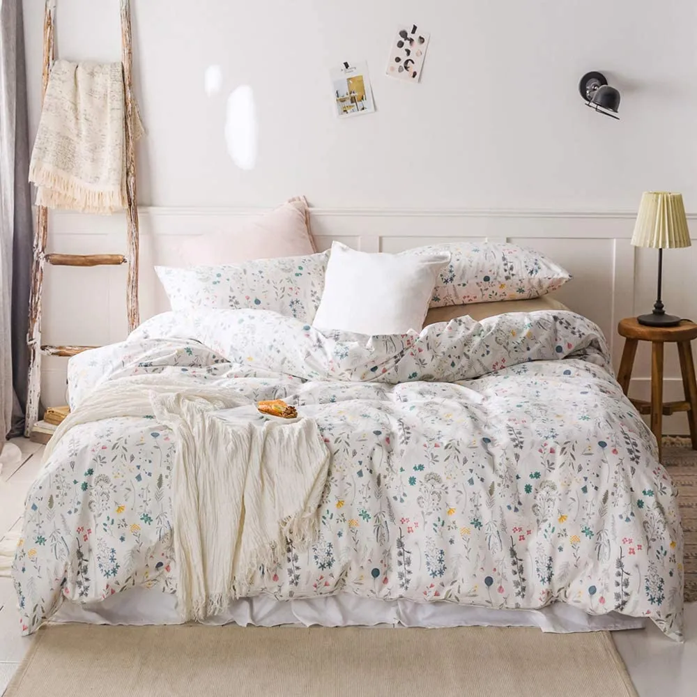 The Floral White Bed Set