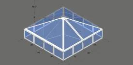 Turbotrack Tent, 40' x 40' Clear Top & Walls