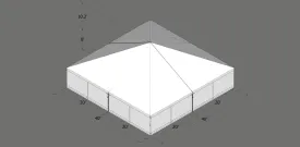 Turbotrack Tent, 40' x 40' Plain Walls