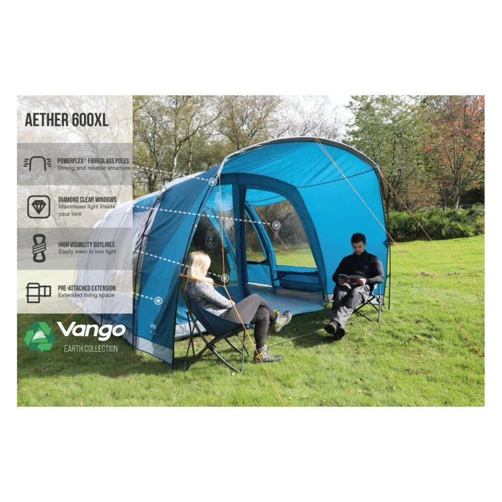 Vango Aether 600XL Poled Tent - 6 Man Tent