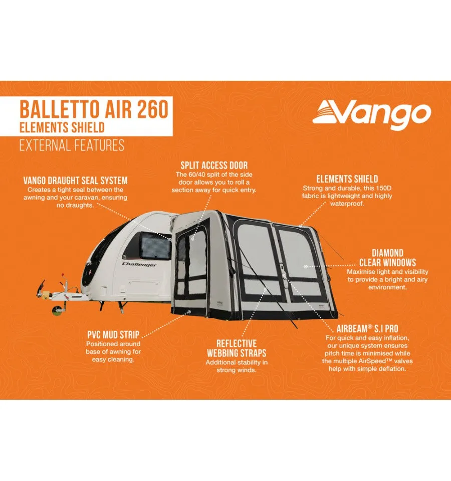 Vango Balletto 260 Air Awning Elements Shield